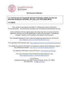 BLS Contract Collection Title: Erie County and Council 66, American Federation of State, County and Municipal Employees (AFSCME), AFL-CIO, Local[removed]MOA) K#: [removed]This contract is provided by the Martin P. Cat