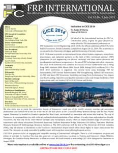 FRP INTERNATIONAL  the official newsletter of the International Institute for FRP in Construction Vol. 10, No. 3, July[removed]Editor