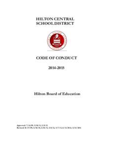 HILTON CENTRAL SCHOOL DISTRICT CODE OF CONDUCT[removed]