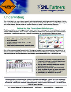 Underwriting SNL iPartners’ easy-to-use, intuitive solution enhances the decision-making process for the management team, allowing them to retrieve and analyze valuable data quickly without traditional reporting restra