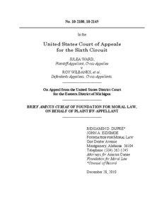 Politics of the United States / Amicus curiae / Roman law / Lawrence v. Texas / West Virginia State Board of Education v. Barnette / Foundation for Moral Law / Freedom of speech in the United States / United States Constitution / Law / First Amendment to the United States Constitution / Case law