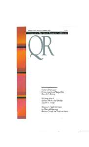 QUARTERLY R E V I E W / S P R I N G[removed]S7.00 A Journal of Theological Resources for Ministry