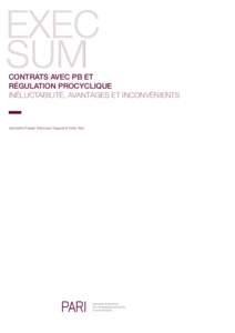 CONTRATS AVEC PB ET RÉGULATION PROCYCLIQUE INÉLUCTABILITÉ, AVANTAGES ET INCONVÉNIENTS Sylvestre Frezal, Eléonore Haguet & Virak Nou