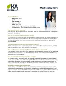 Microsoft Word - TEACH_Shelby Harris bio.docx