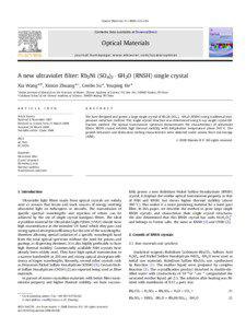 A new ultraviolet filter: Rb2Ni (SO4)2·6H2O (RNSH) single crystal