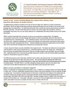 Chemical elements / Endocrine disruptors / Toxicology / Soil contamination / Arsenic / Drinking water / Pesticide / Soil / Lead / Chemistry / Matter / Environment