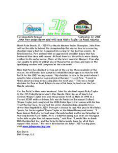 For Immediate Release  September 22, 2006