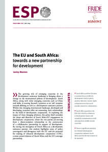 The EU and South Africa: towards a new partnership for development