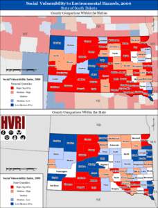 Social Vulnerability to Environmental Hazards, 2000 State of South Dakota County Comparison Within the Nation 