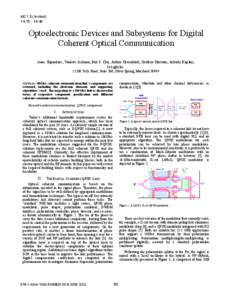 Optoelectronic Devices and Subsystems for Digital Coherent Optical Communication