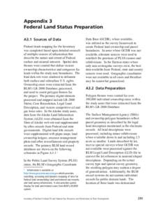 Phase III, Appendix 3 - Federal Land Status Preparation