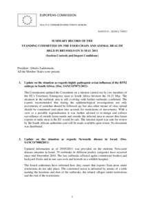 EUROPEAN COMMISSION HEALTH & CONSUMERS DIRECTORATE-GENERAL SANCO G – D[removed]SUMMARY RECORD OF THE