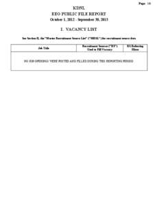 Page: 1/6  KDNL EEO PUBLIC FILE REPORT October 1, [removed]September 30, 2013