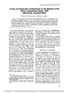 A Key and Diagnostic Compendium to the Species of the Genus Hoplolaimus Daday, 1905 (Nematoda: Hoplolaimidae)