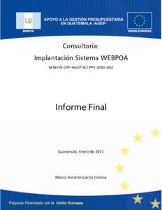 Informe De Consultoría Enero 2011 Ministerio de Gobernación Sistema WEBPOA