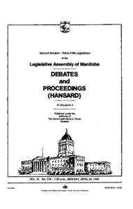 Second Session - Thirty-Fifth Leglslature of the Legislative Assembly of Manitoba  DEBATES