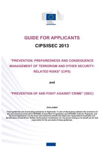 GUIDE FOR APPLICANTS CIPS/ISEC 2013 