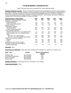 Titanium mineral concentrates