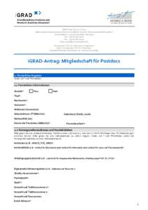 iGRAD, GebU1, R.45 Mathematisch-Naturwissenschaftliche Fakultät der Heinrich-Heine-Universität Düsseldorf Universitätsstr. 1, 40225 Düsseldorf, Germany Tel.: +Fax.: +Email: ig