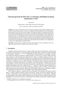 ISSN[removed], England, UK World Journal of Modelling and Simulation Vol[removed]No. 2, pp[removed]Universal spectrum for DNA base C+G frequency distribution in human chromosomes 1 to 24∗