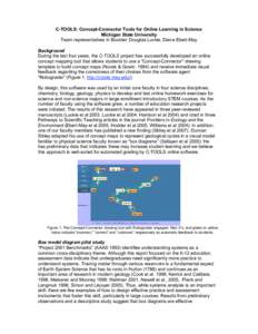 C-TOOLS: Concept-Connector Tools for Online Learning in Science Michigan State University Team representatives in Boulder: Douglas Luckie, Diane Ebert-May Background During the last four years, the C-TOOLS project has su