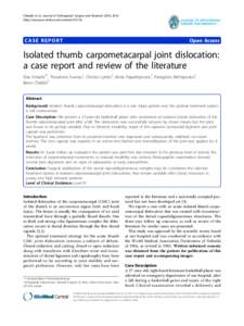 Fotiadis et al. Journal of Orthopaedic Surgery and Research 2010, 5:16 http://www.josr-online.com/contentCASE REPORT  Open Access