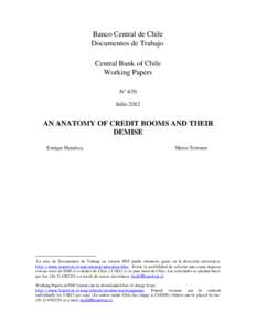 Banco Central de Chile Documentos de Trabajo Central Bank of Chile Working Papers N° 670 Julio 2012