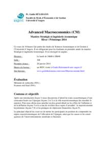 Pr. Guido HÜLSMANN Faculté de Droit, d’Économie et de Gestion Université d’Angers