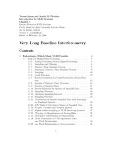Tetsuo Sasao and Andr´ e B. Fletcher Introduction to VLBI Systems Chapter 4 Lecture Notes for KVN Students Partly based on Ajou University Lecture Notes