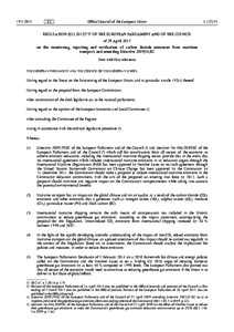 REGULATION  (EUOF  THE  EUROPEAN  PARLIAMENT  AND  OF  THE  COUNCIL  -  of  29  Aprilon  the  monitoring,  reporting  and  verification  of  carbon  dioxide  emissions  from  maritime  transport