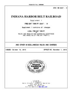 INCLUSIVE OF ALL INCREASES  STB IHB[removed]H INDIANA HARBOR BELT RAILROAD Supplement 1