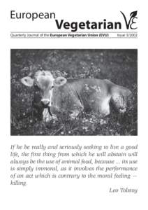 European  Vegetarian Quarterly Journal of the European Vegetarian Union (EVU)