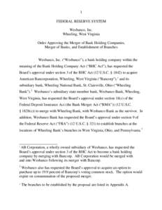January 7, 2002 Press Release - Approval of proposal of Wesbanco