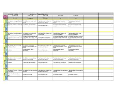 LESSON PLANS  3rd & 4th