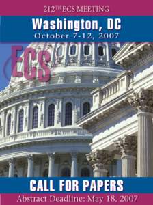 212th ECS Meeting  Washington, DC October 7-12, 2007  Call for Papers