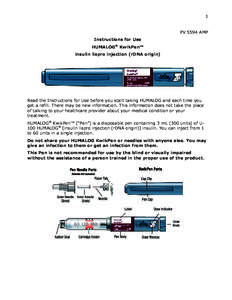 1  PV 5594 AMP Instructions for Use HUMALOG® KwikPen™ insulin lispro injection (rDNA origin)