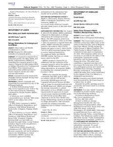 Safety / Law / Rulemaking / National Institute for Occupational Safety and Health / United States Department of Labor / Notice of proposed rulemaking / Federal Register / Coal mining / Sago Mine disaster / United States administrative law / Mining / Mine Safety and Health Administration