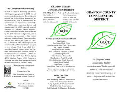 Grafton County /  New Hampshire / Lebanon micropolitan area / Natural Resources Conservation Service / North Haverhill /  New Hampshire / Haverhill /  New Hampshire / Conservation district / Grafton /  Massachusetts / Grafton / Conservation biology / Environment / Biology / Systems ecology