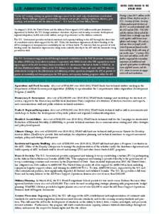 U.S. Assistance to the African Union— Fact Sheet “In the 21st century, solving our greatest challenges cannot be the work only of individuals or individual nations. These challenges require communities of nations and