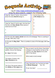 Microsoft Word - Sequels activity worksheet.doc