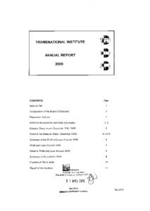 TRANSNATIONAL INSTITUTE  ANNUAL REPORT 2009
