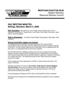 Montana RAC Meeting Minutes