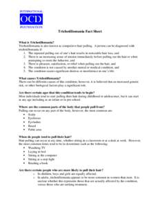 Trichotillomania Fact Sheet