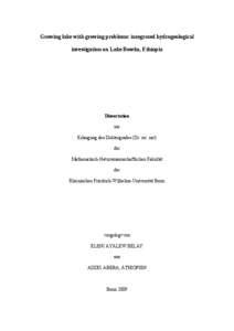 Growing lake with growing problems: integrated hydrogeological investigation on Lake Beseka, Ethiopia