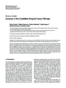 Leczyme: A New Candidate Drug for Cancer Therapy