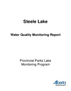 Steele Lake Water Quality Monitoring Report Provincial Parks Lake Monitoring Program