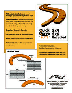 Adding distinctive features to wood framing is quicker and simpler than ever! Quick Qurve Plate is an extremely easy-to-use plywood framing product. Use it to frame curved applications such as curved walls, ceilings, sof