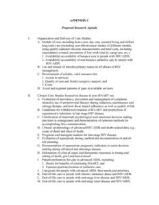 Appendix C - HIV Care: An Agenda for Change