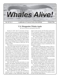 Vol. XX No. 4  A publication of Cetacean Society International October 2011