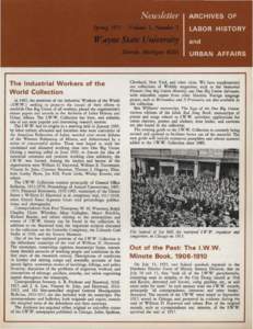 1971 Newsletter: Archives of Labor and Urban Affairs